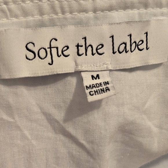 Sofie The Label Womens Cotton Blue White Pinstripe Ruffled Collar Dress Coquette - Picture 5 of 8